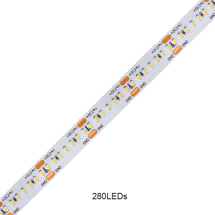 Striscia LED bianca calda SMD 2110 24V 280leds/m 10mm
